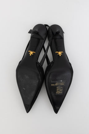 Mesh Fabric Slingback Pumps