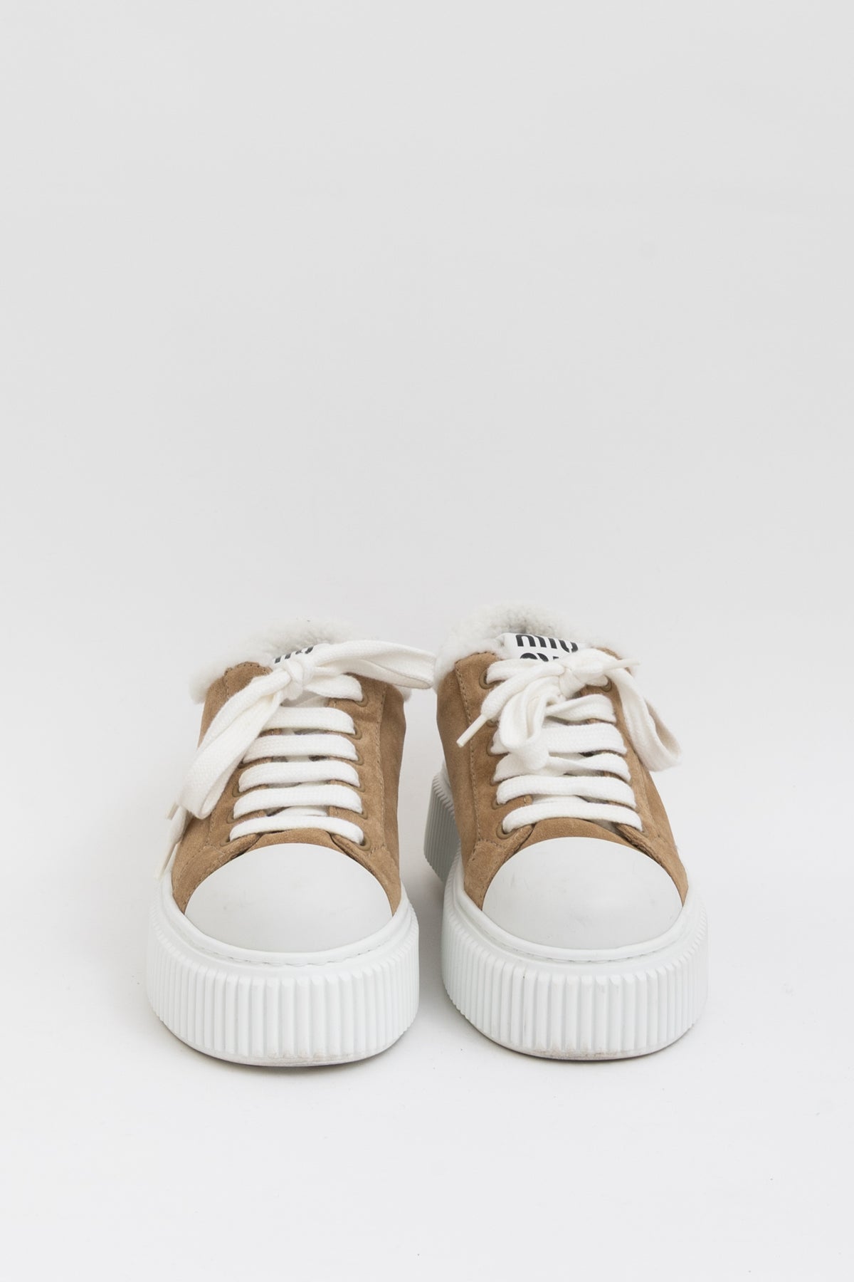 Shearling-Lined Suede Platform Sneakers