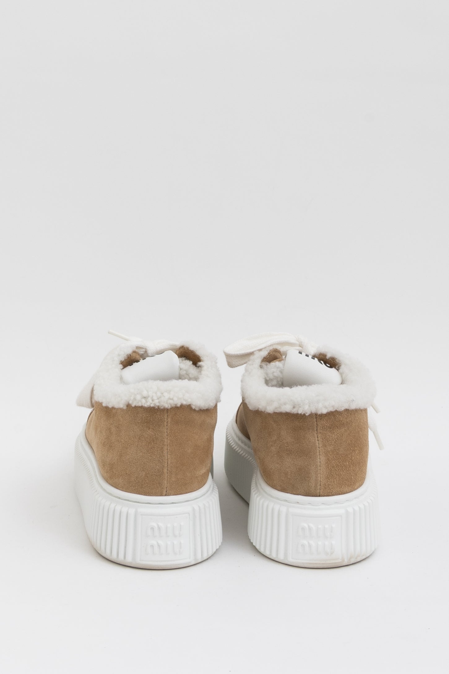 Shearling-Lined Suede Platform Sneakers