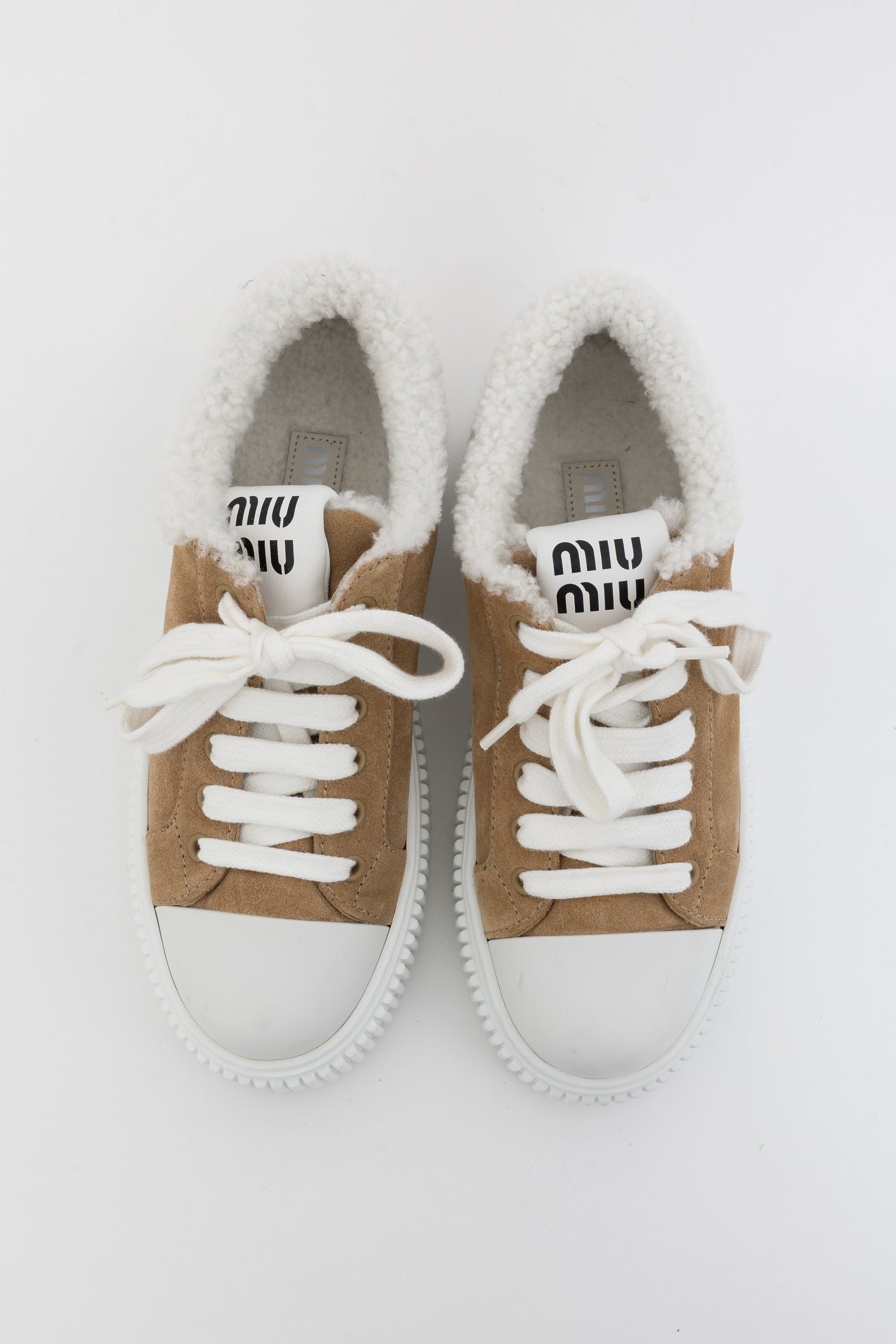 Shearling-Lined Suede Platform Sneakers