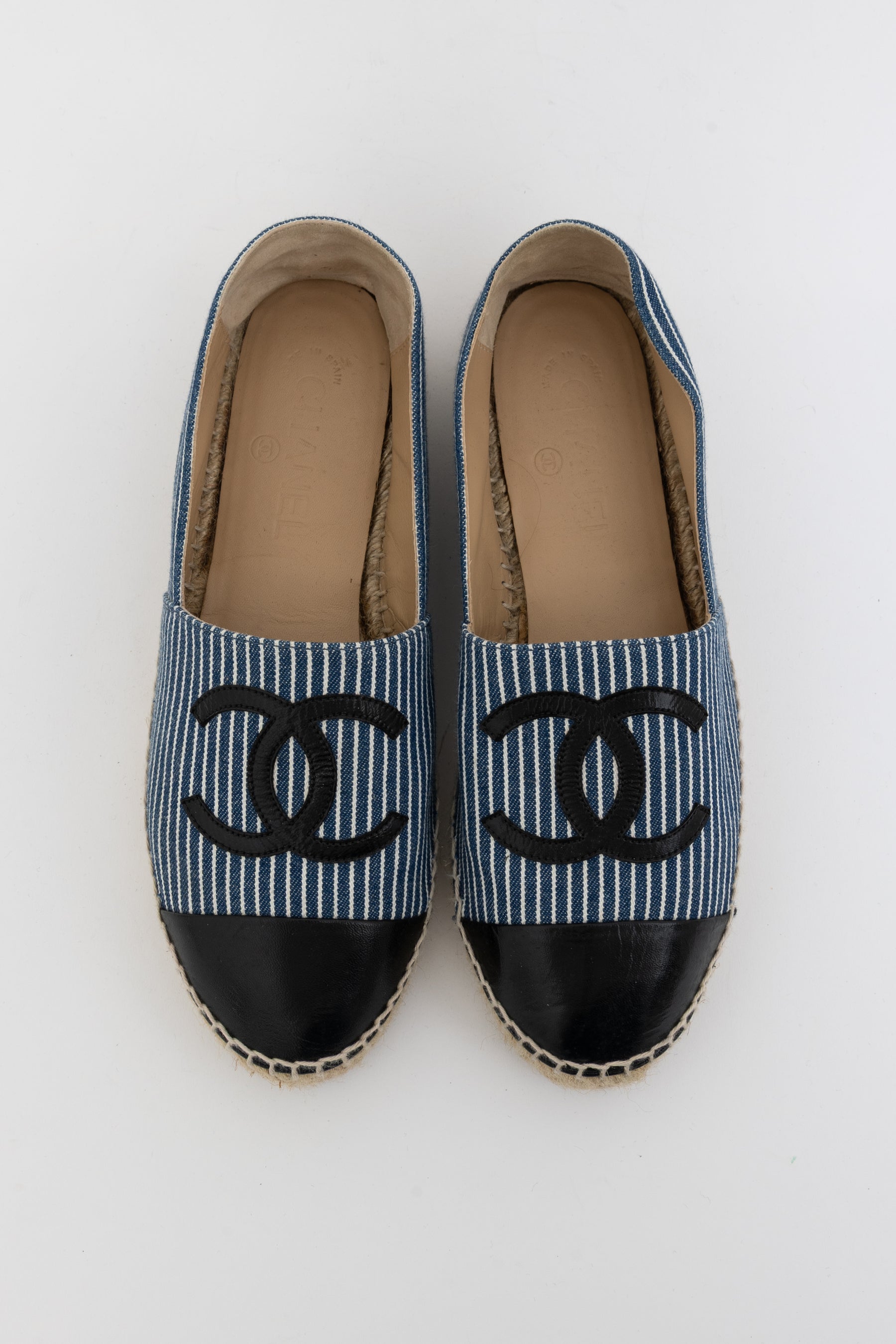Canvas Striped CC Espadrilles
