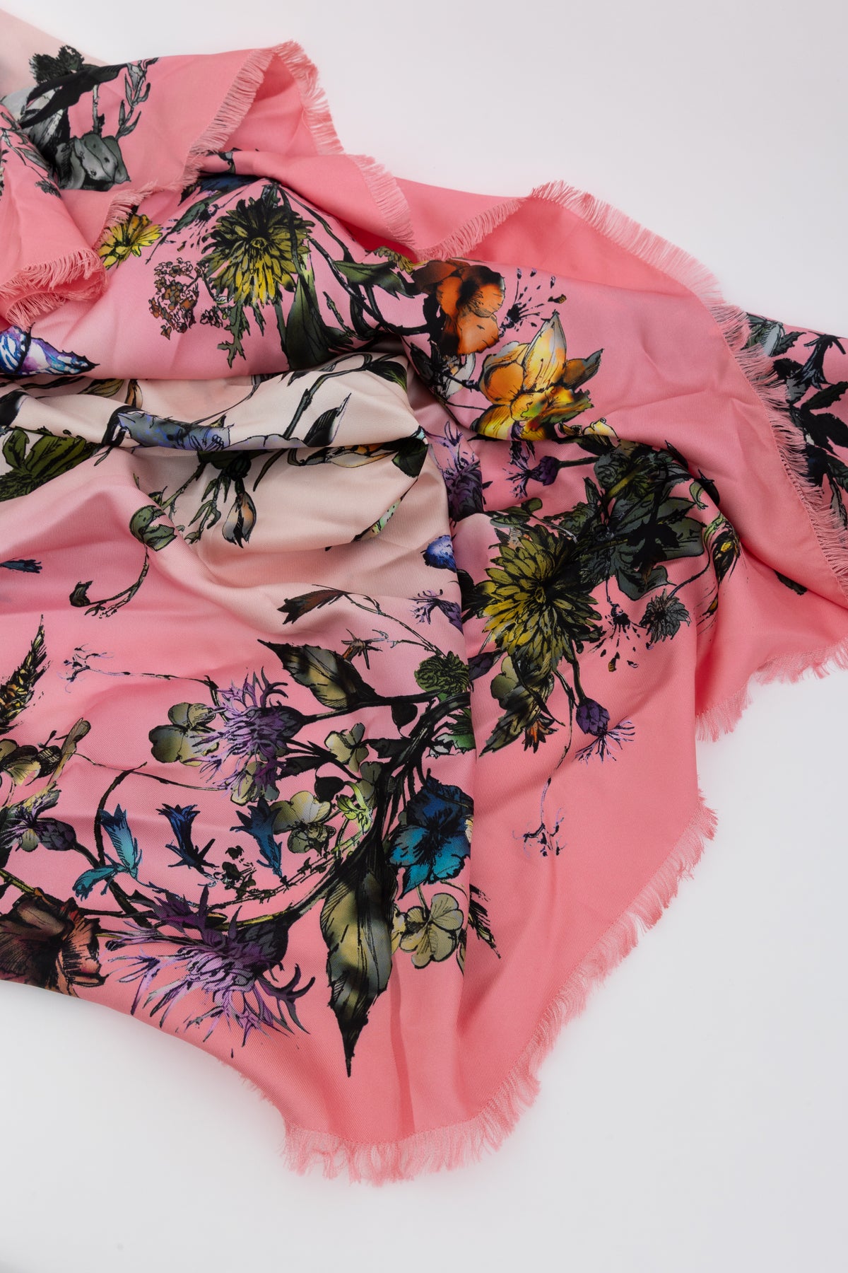 D-Millefiori Fringed Square Scarf