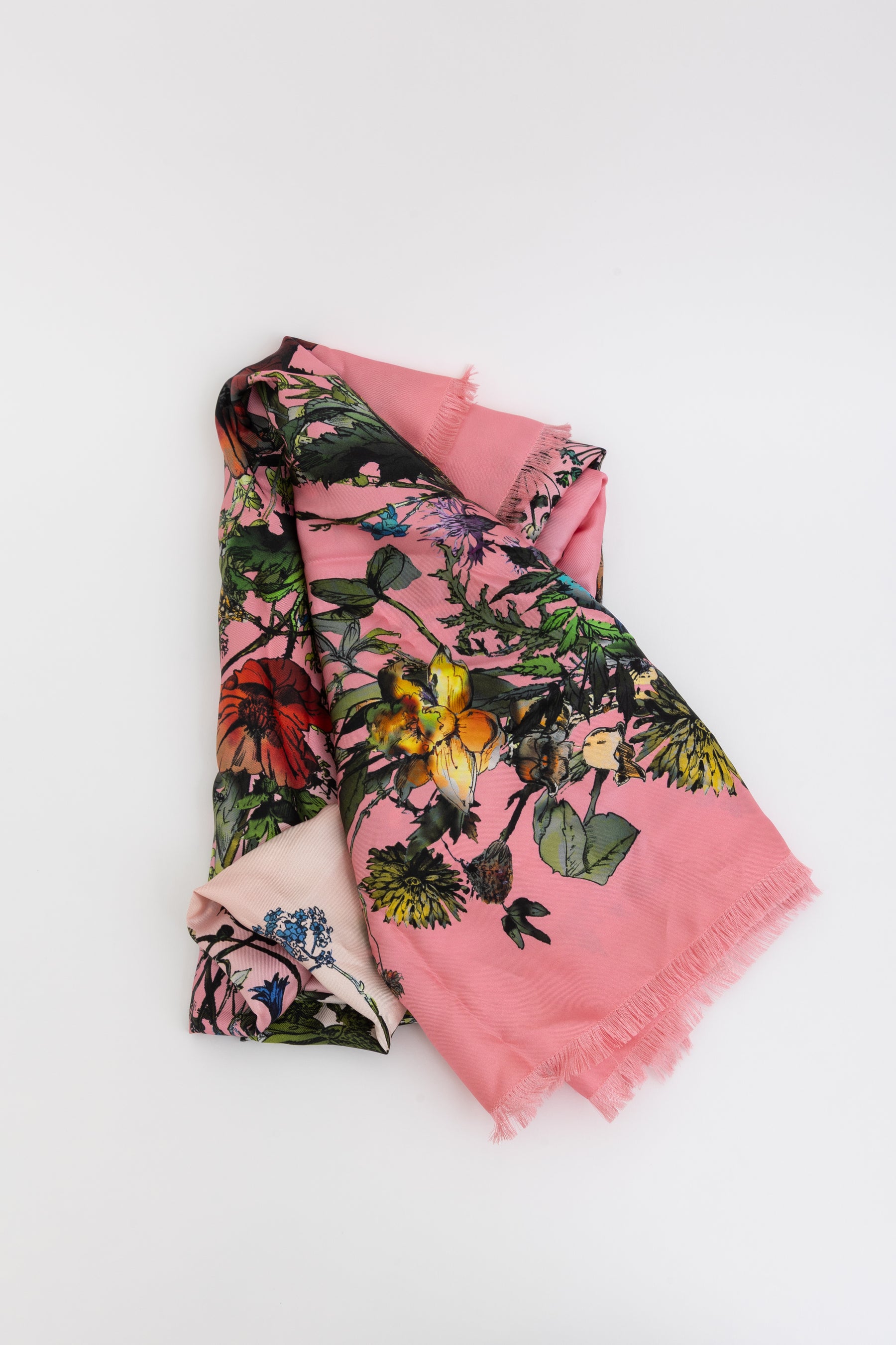 D-Millefiori Fringed Square Scarf
