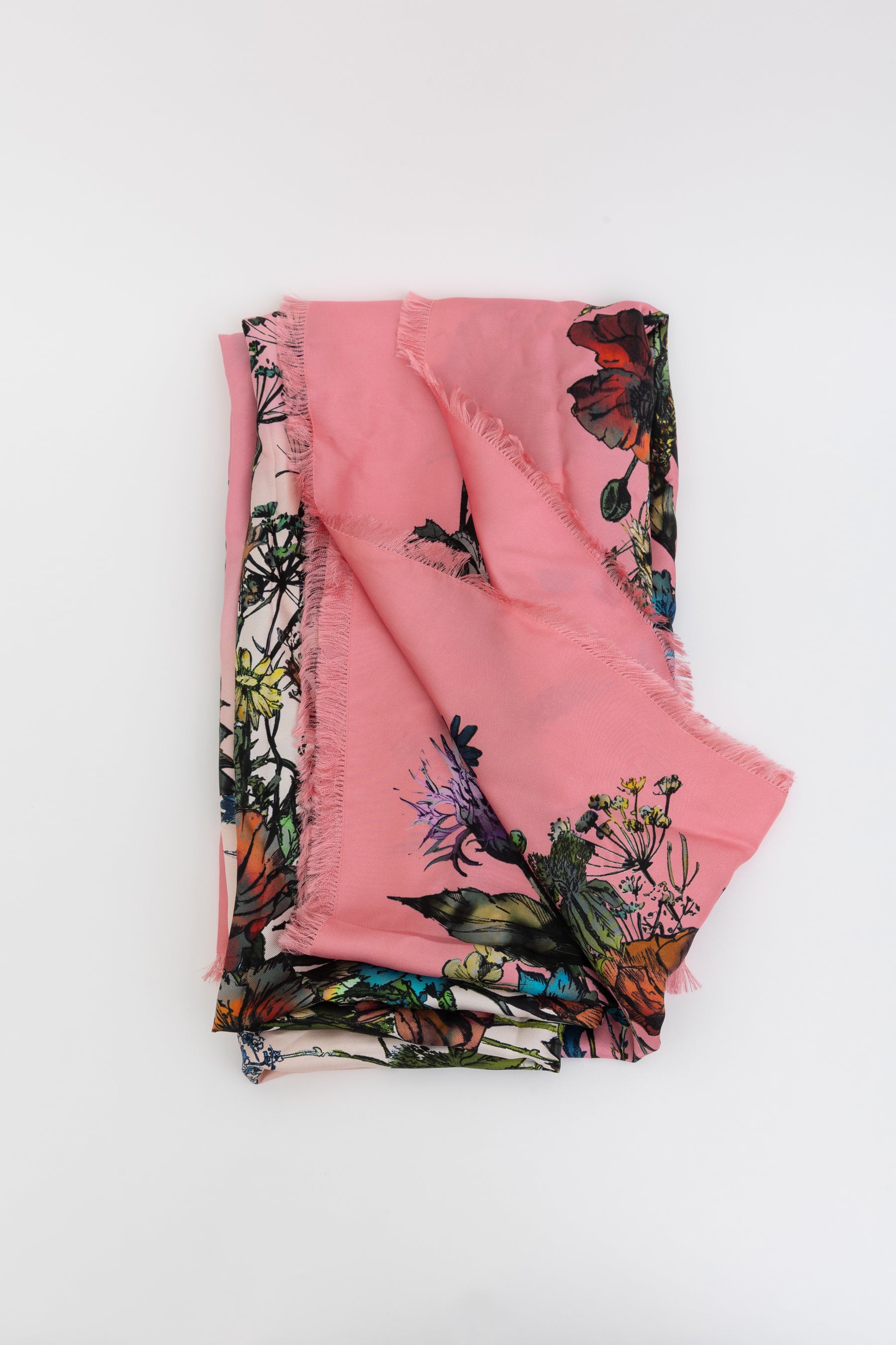 D-Millefiori Fringed Square Scarf