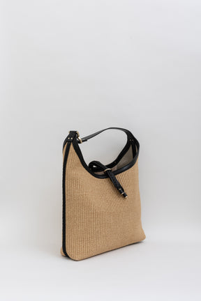 Marcie Small Raffia Hobo Bag