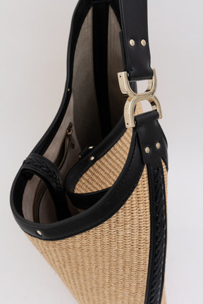 Marcie Small Raffia Hobo Bag