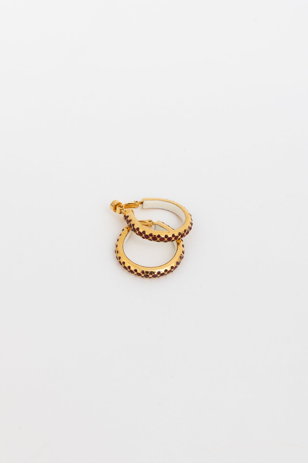 Crystal Embellished Hoop Clip On Earrings