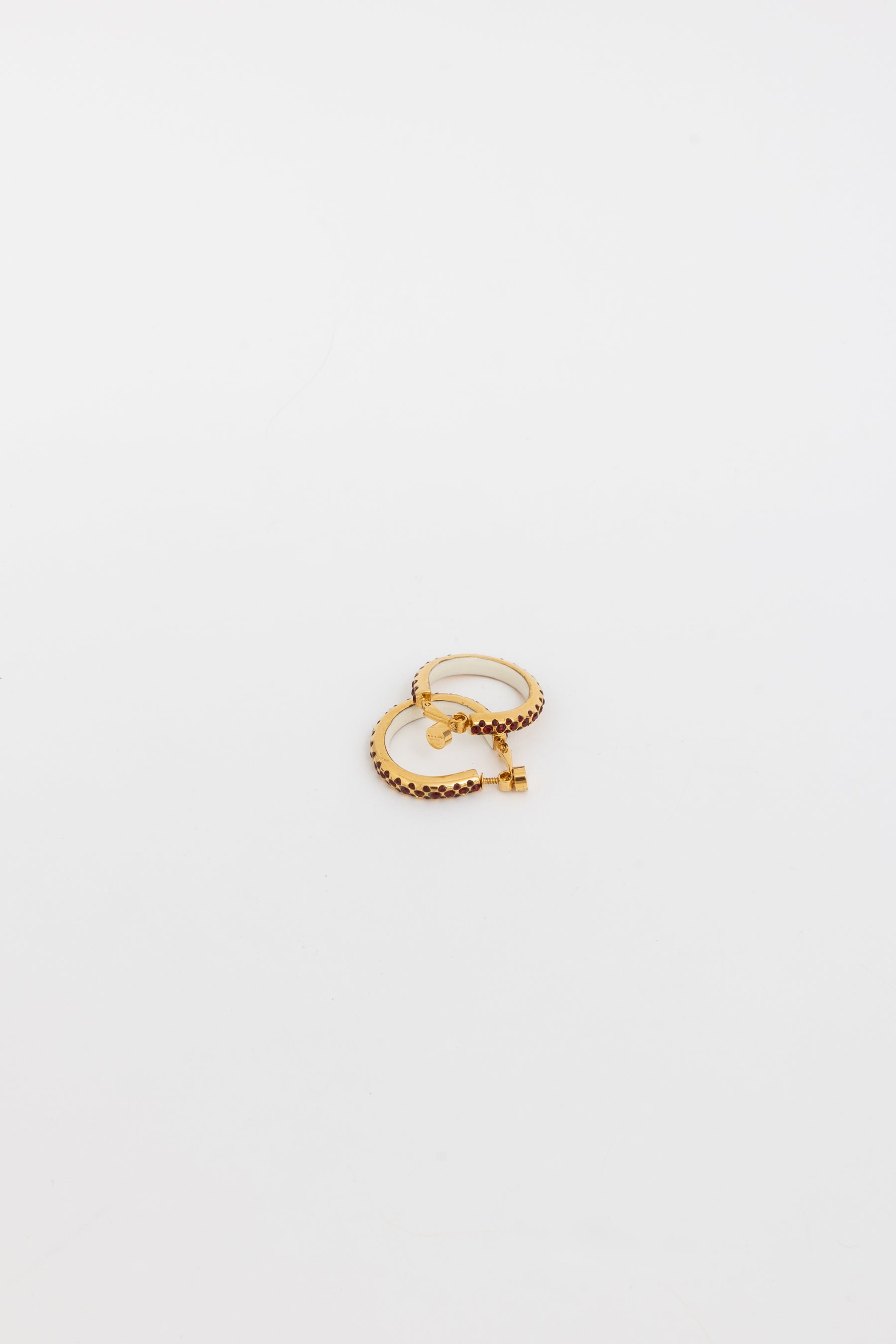Crystal Embellished Hoop Clip On Earrings