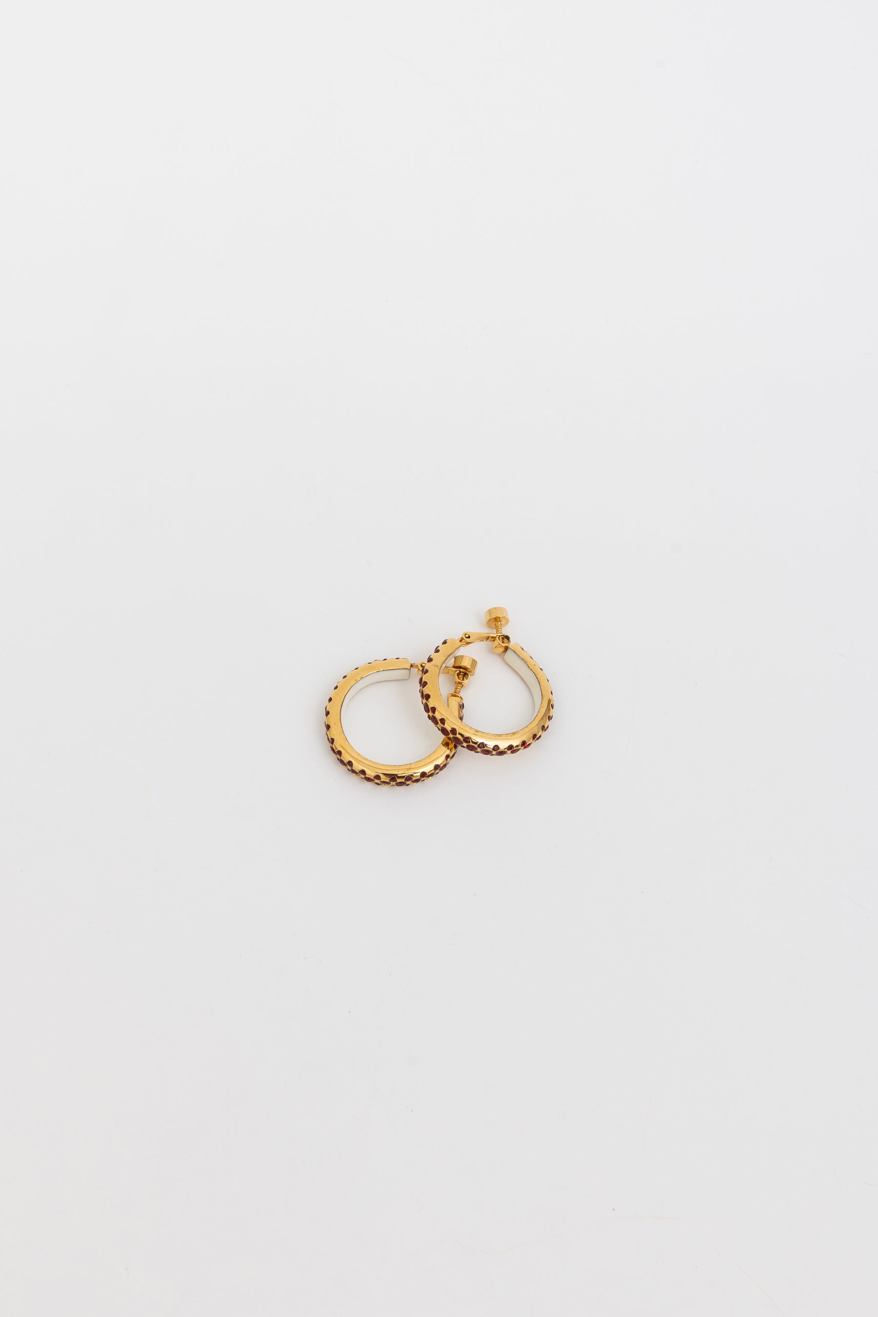 Crystal Embellished Hoop Clip On Earrings