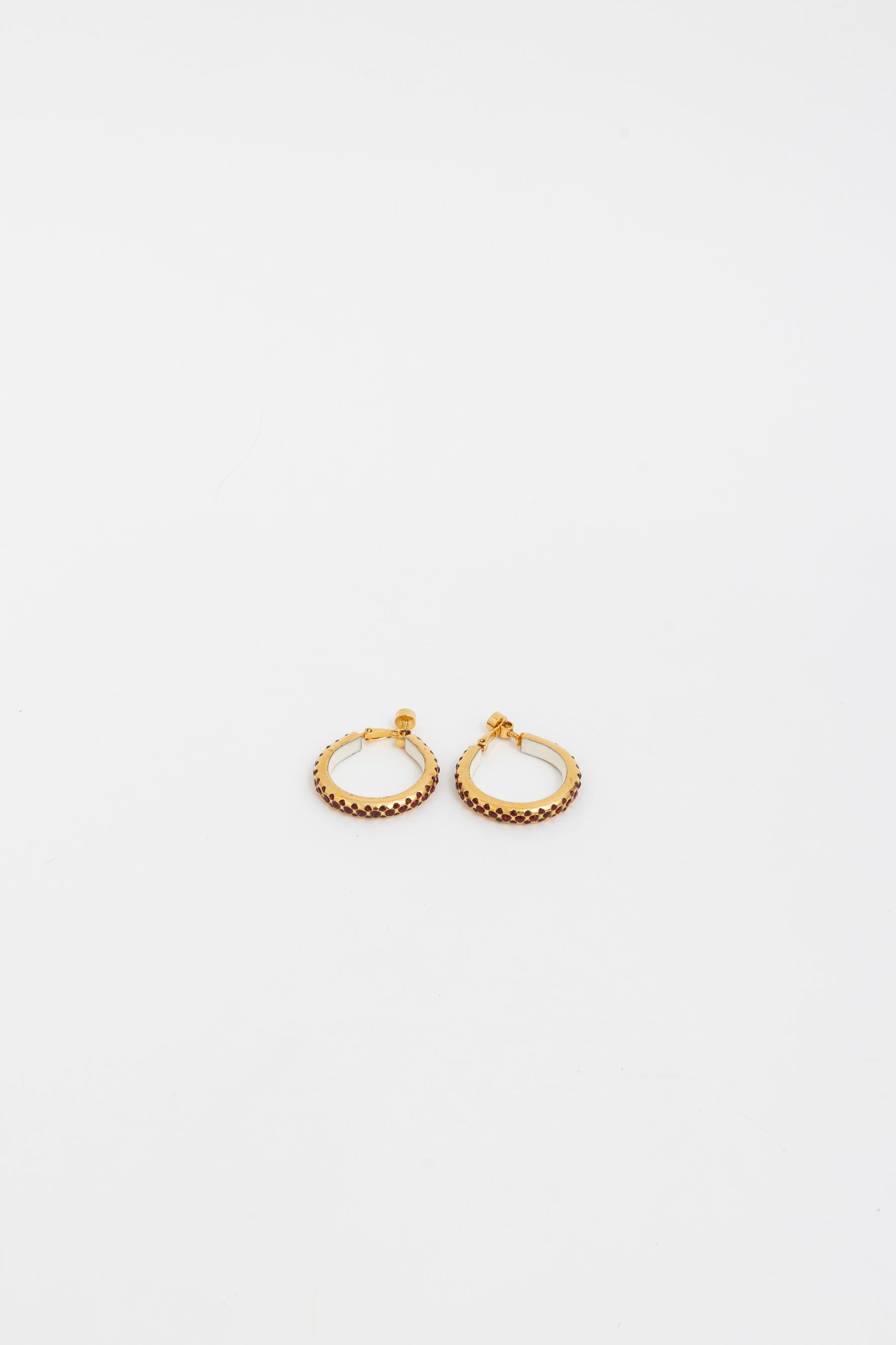 Crystal Embellished Hoop Clip On Earrings