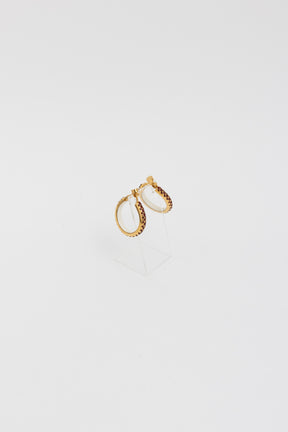Crystal Embellished Hoop Clip On Earrings