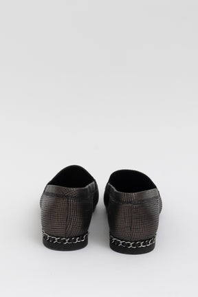 Metallic Chain CC Loafers