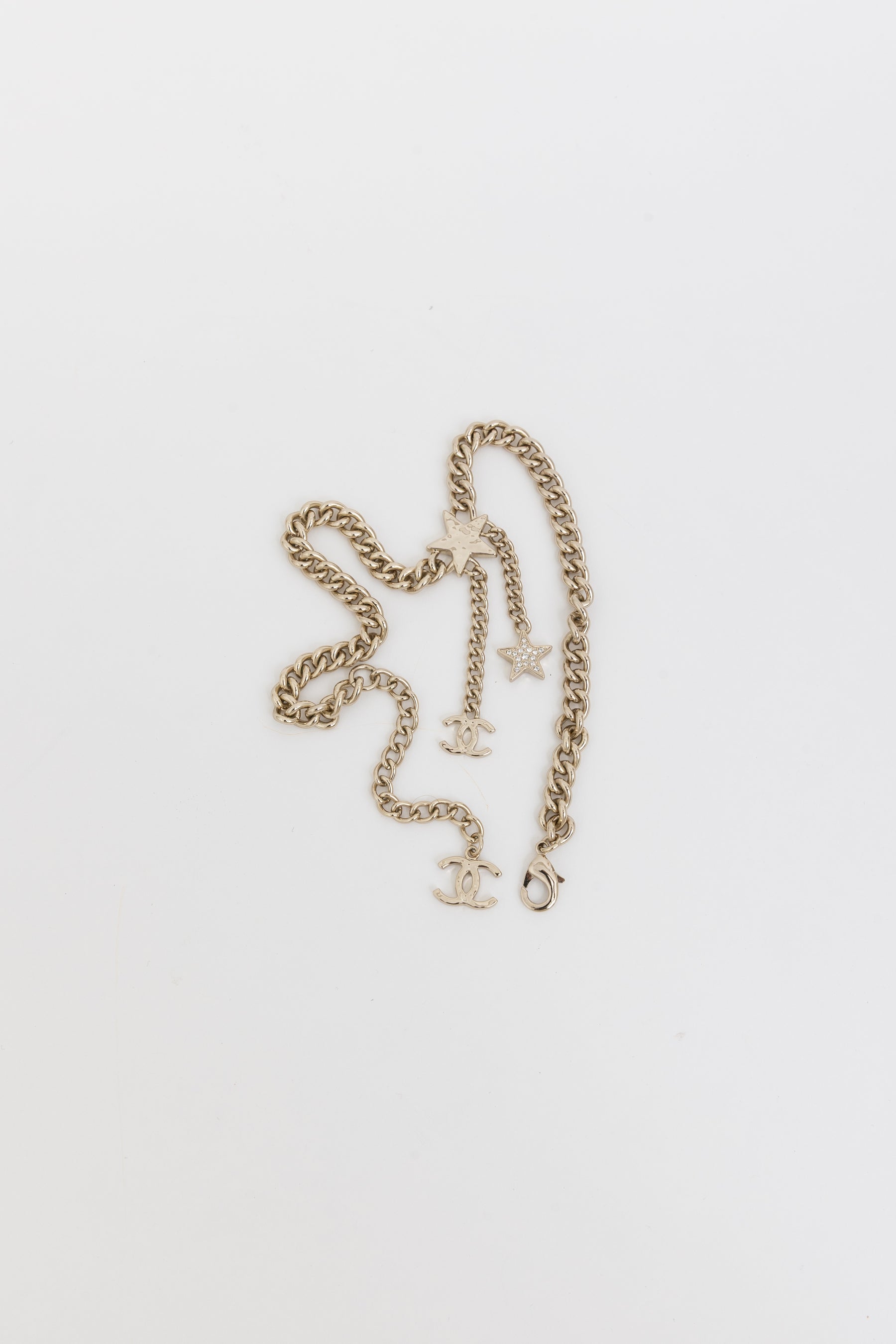 23B Crystal Chain CC Star Pendant Necklace