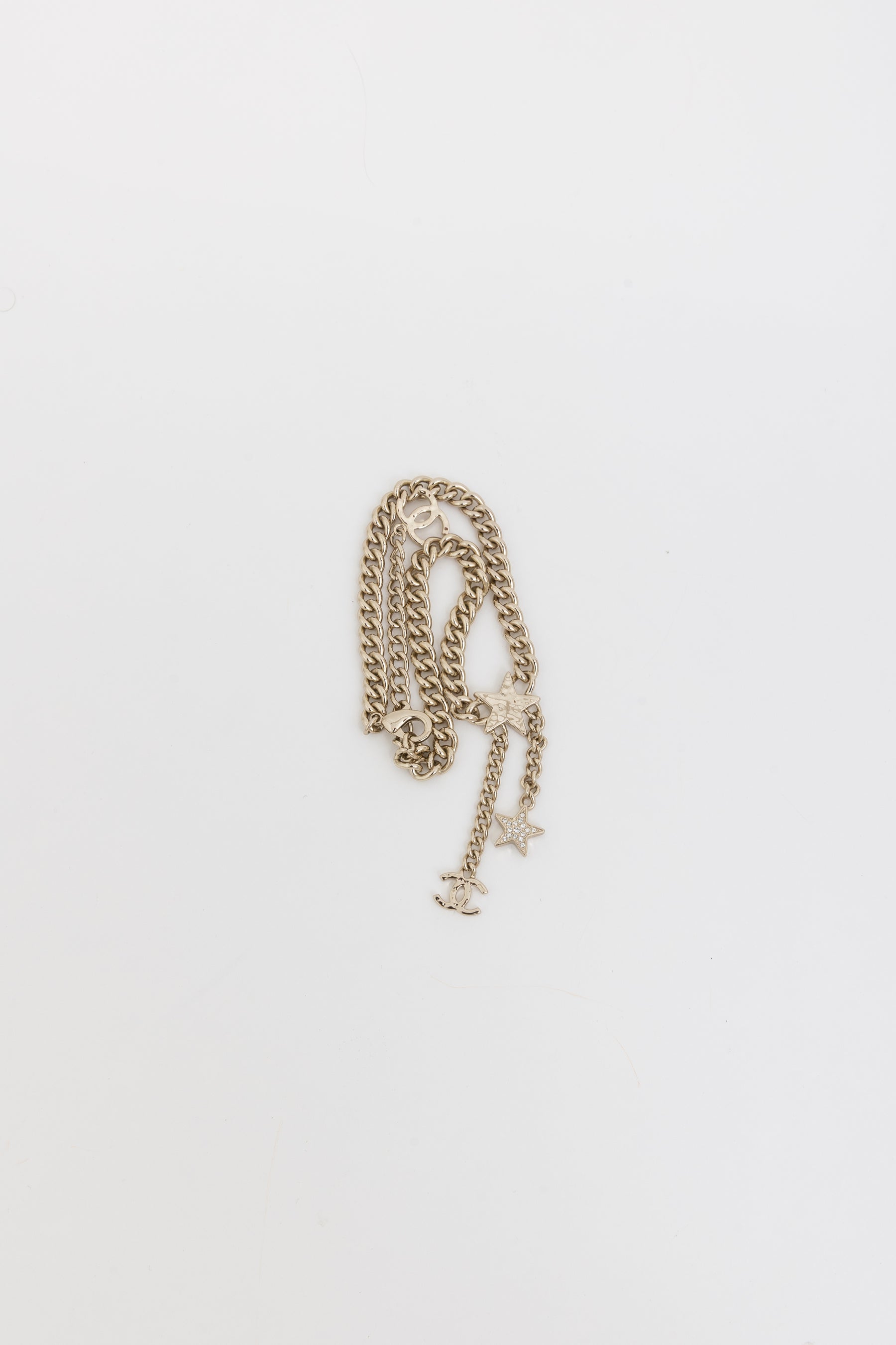 23B Crystal Chain CC Star Pendant Necklace