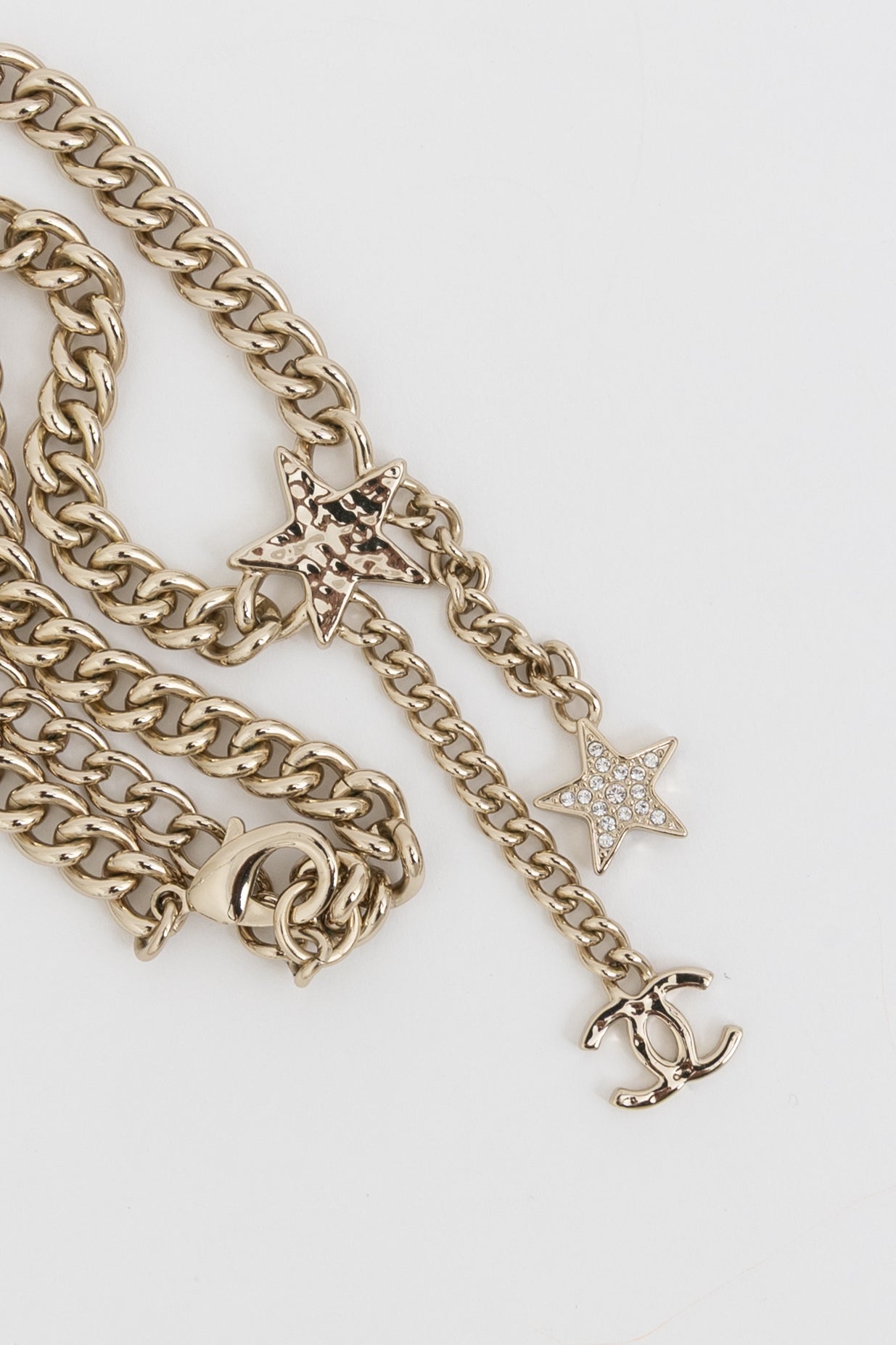23B Crystal Chain CC Star Pendant Necklace