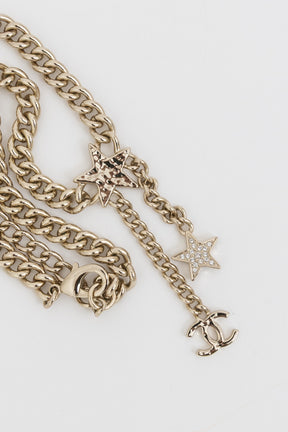 23B Crystal Chain CC Star Pendant Necklace