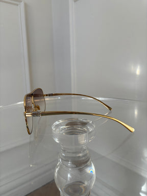 Miu Miu Ombre Aviator Sunglasses In Gold