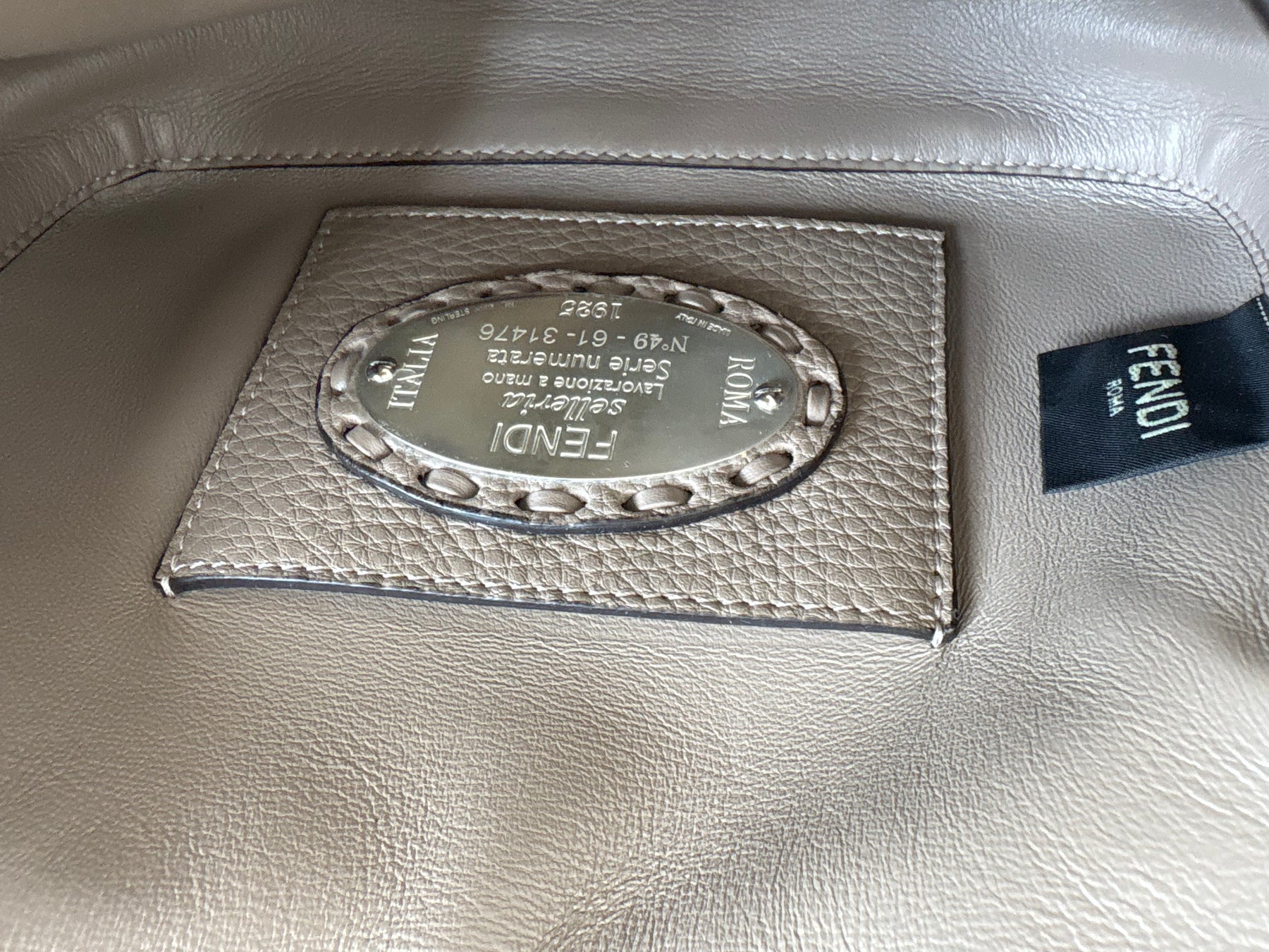 Fendi Dove Grey Calf Leather Baguette Bag