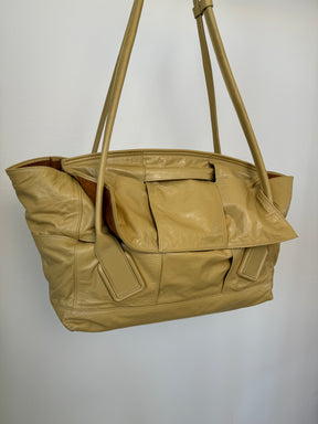 Bottega Veneta Butter Yellow Crinked Leather Arco Bag