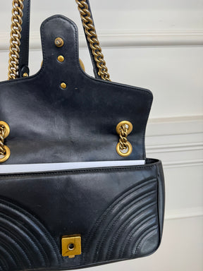 Gucci Black Leather Small Marmont Bag