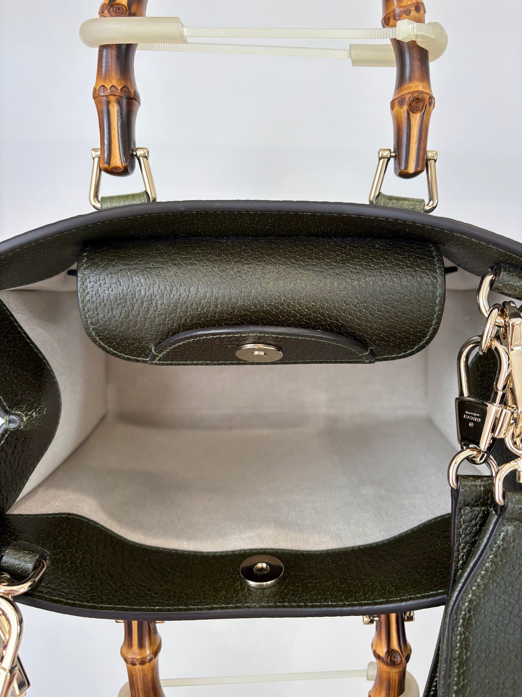 Gucci Ombre Green Leather Small Diana Tote