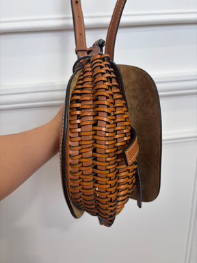 Loewe Tan Woven Leather Gate Bag