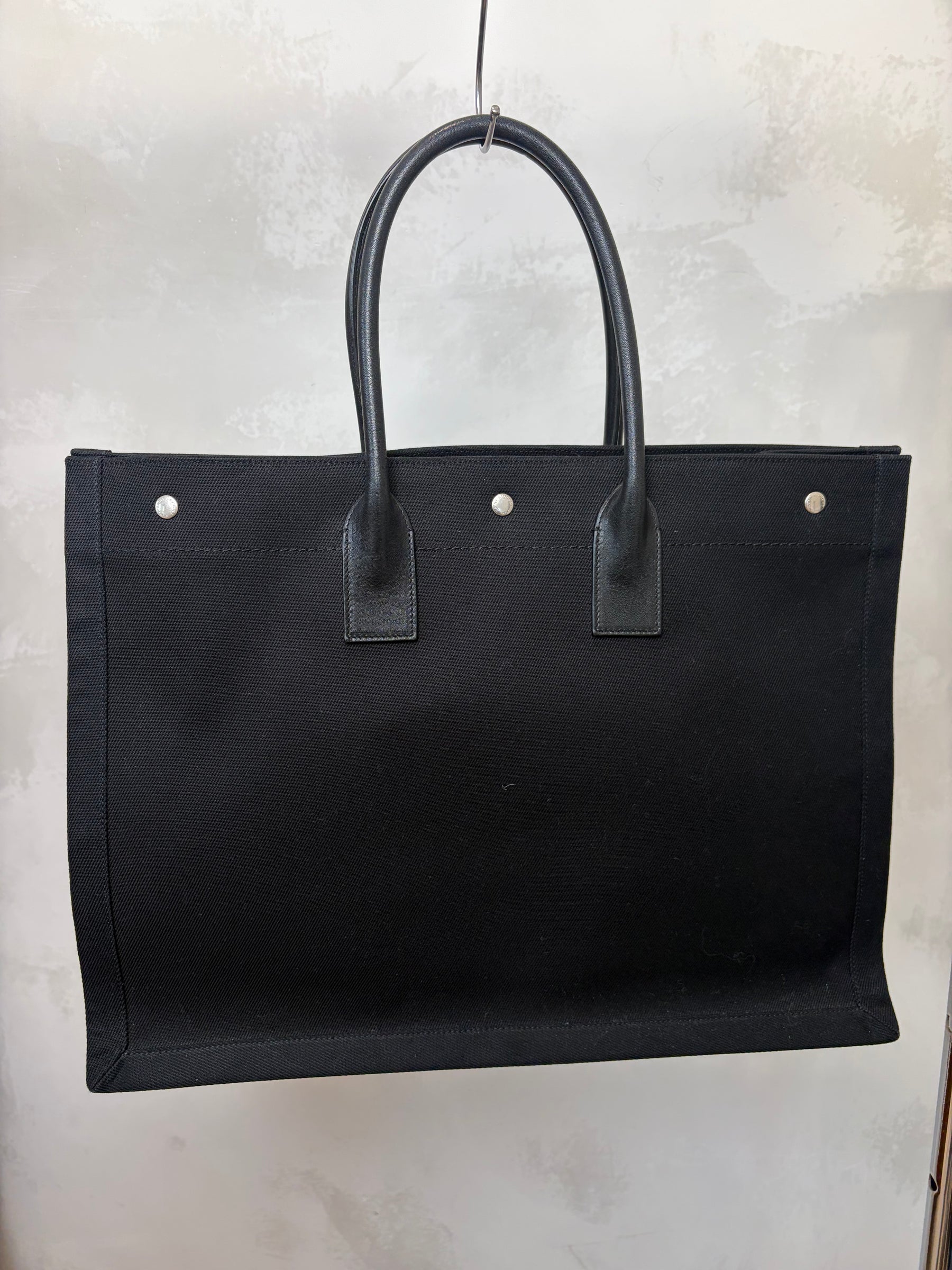 Saint Laurent Black Canvas Rive Gauche Tote