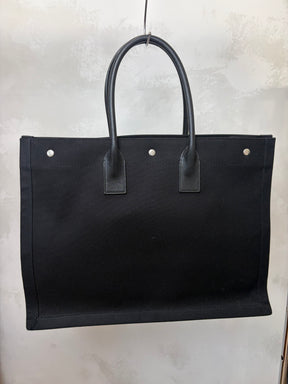 Saint Laurent Black Canvas Rive Gauche Tote