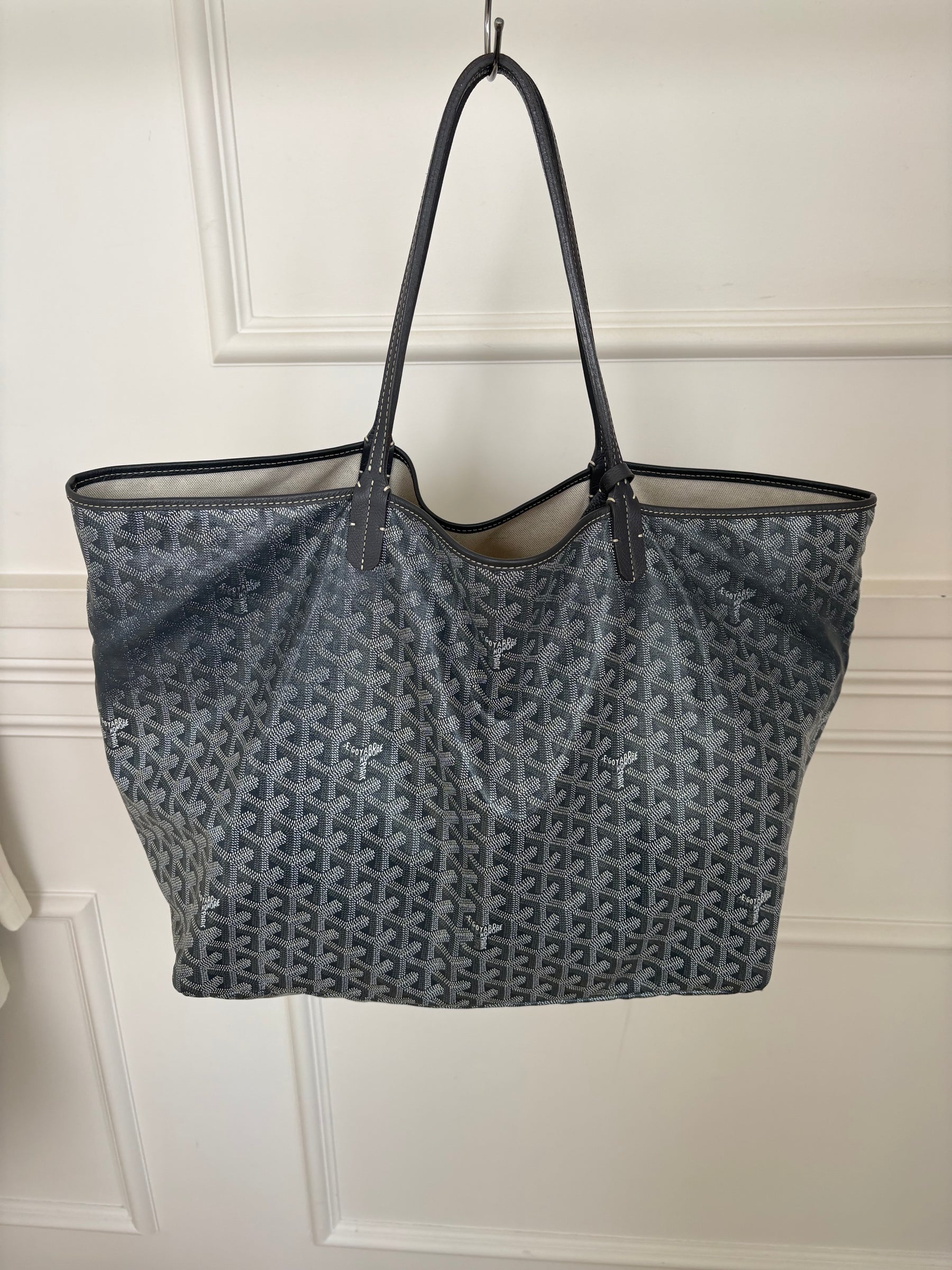 Goyard Saint Louis Coated Canvas GM Tote Bag Grey