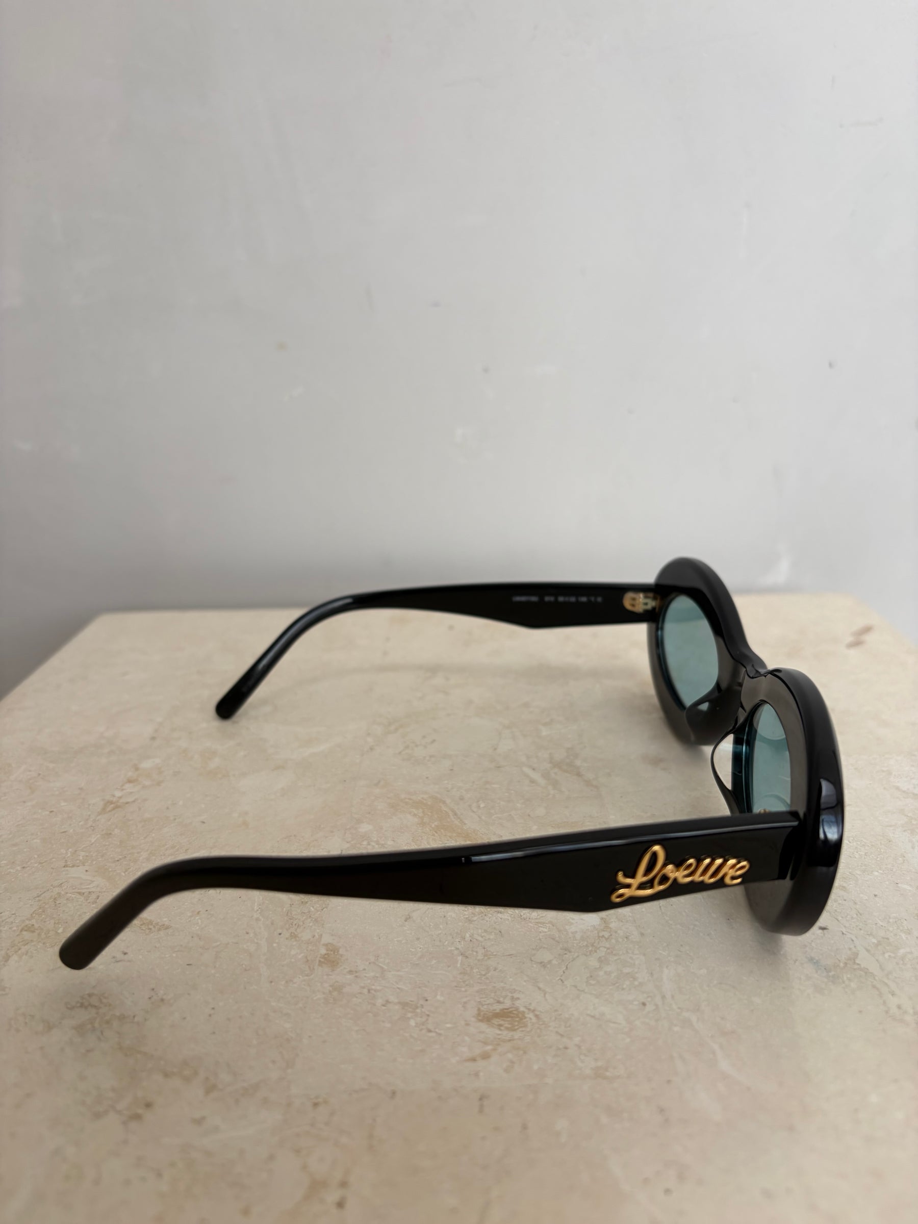 Loewe Black Oval Logo Arm Sunglasses