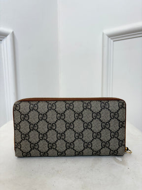 Gucci Canvas Monogram Zip Around Wallet