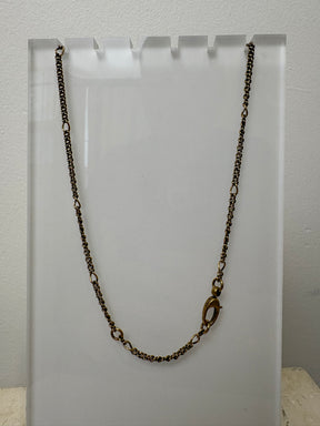 Gucci Gold Tone Lion Pendant Necklace with Purple Stone