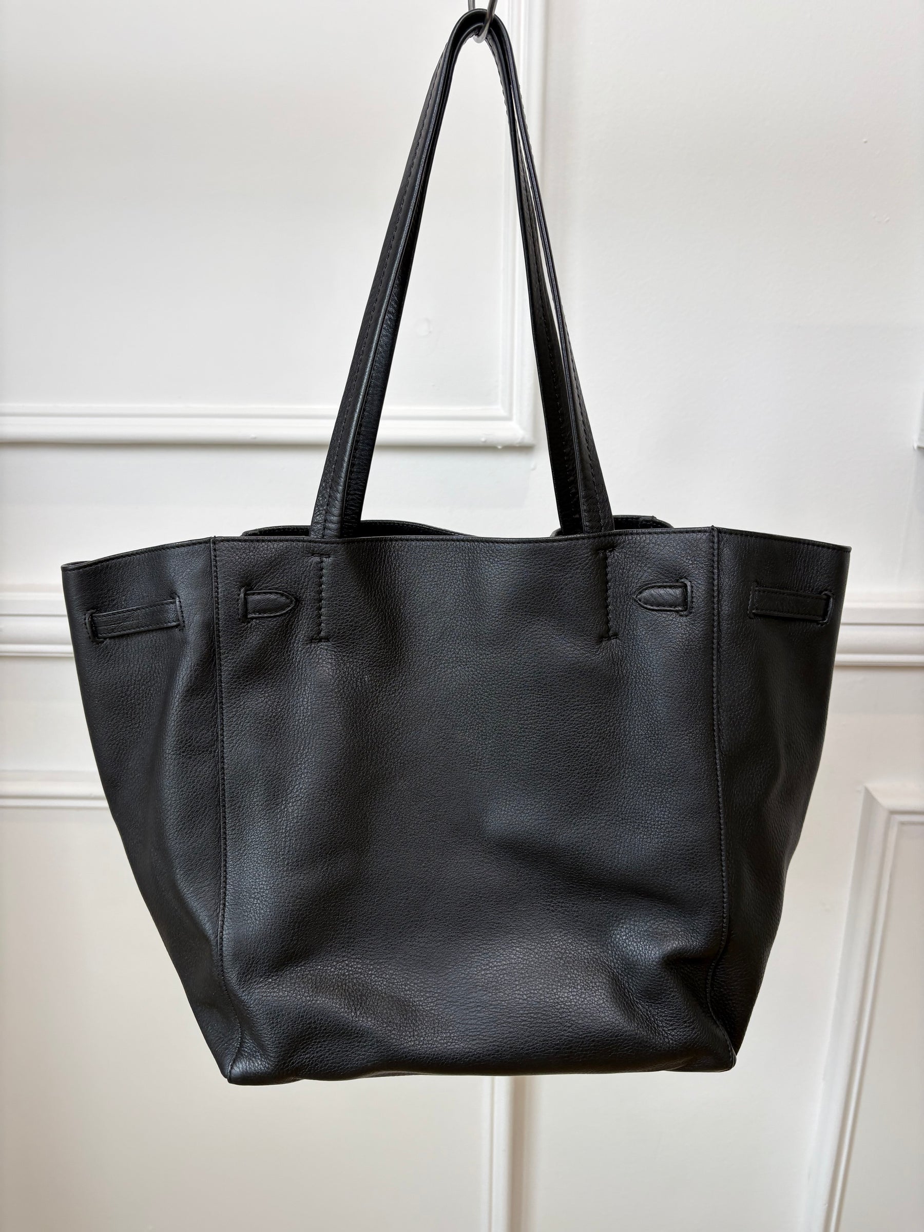 Celine Black Leather Cabas Phantom Tote