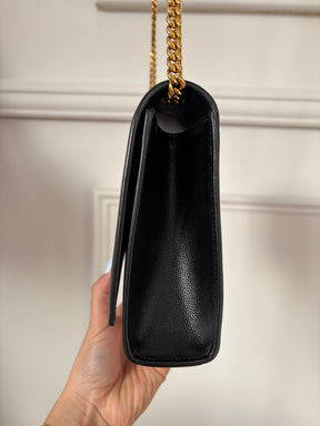 Saint Laurent Black Grained Leather Kate Bag