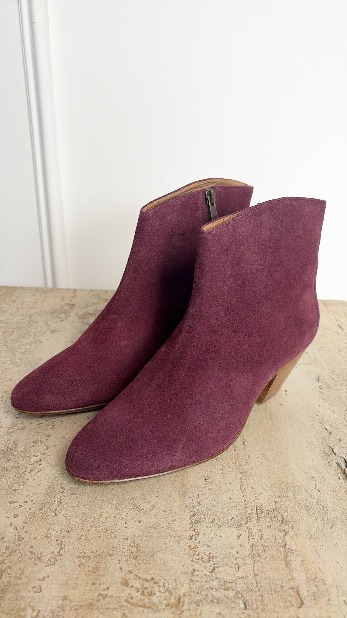 Isabel Marant Aubergine Suede Ankle Boot, 40