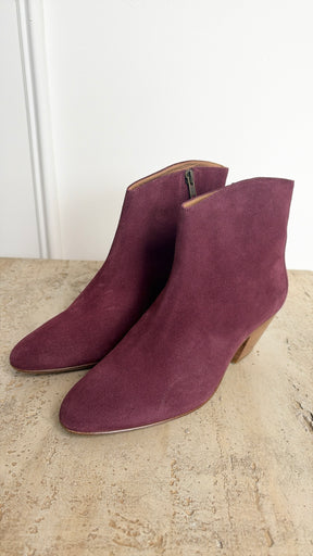 Isabel Marant Aubergine Suede Ankle Boot, 40