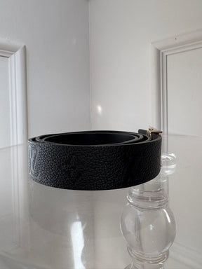 Louis Vuitton Black Empreinte Leather Logo Belt, 85