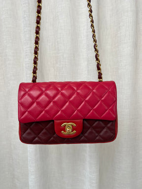 Chanel Red Tri-Colour Leather Mini Flap Bag