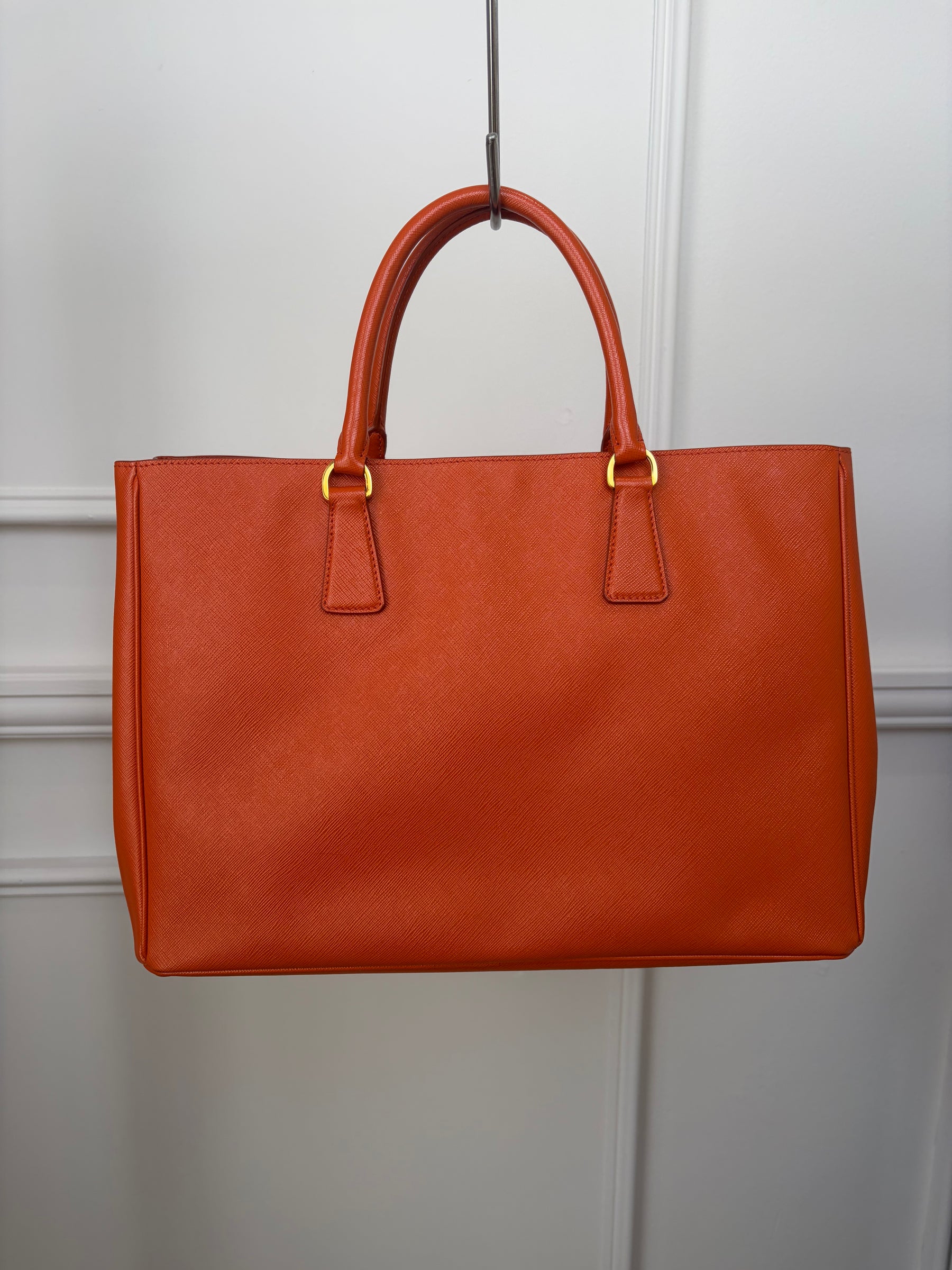 Prada Orange Saffiano Leather Tote