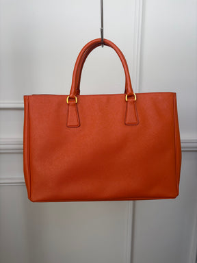 Prada Orange Saffiano Leather Tote