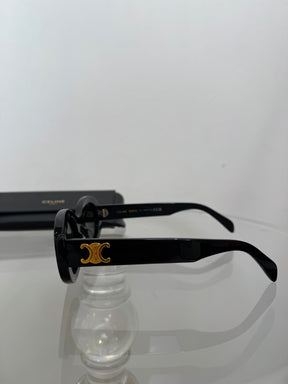 Celine Black Oval Triomphe Sunglasses