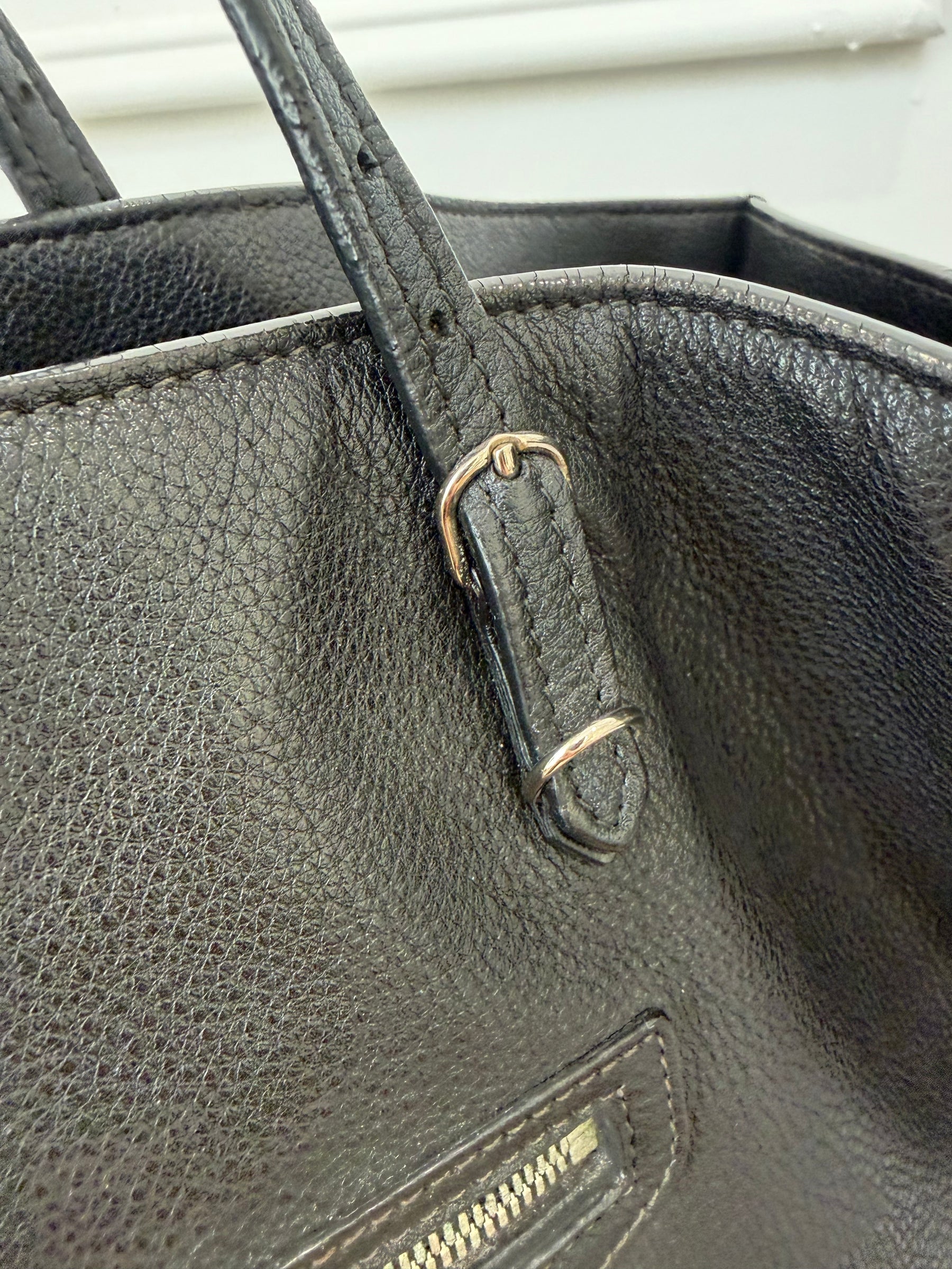 Balenciaga Black Leather Papier Tote