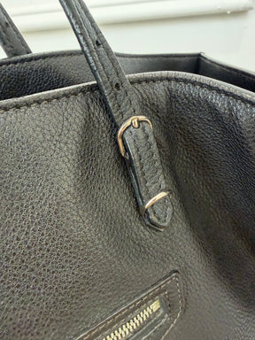 Balenciaga Black Leather Papier Tote