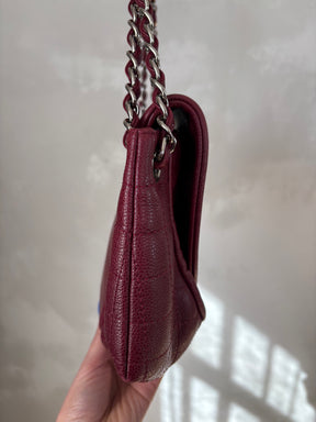 Chanel Timeless Half Moon Flap Bag Burgundy