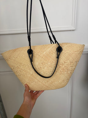 Loewe Medium Anagram Basket Bag In Irica Palm and Calfskin
