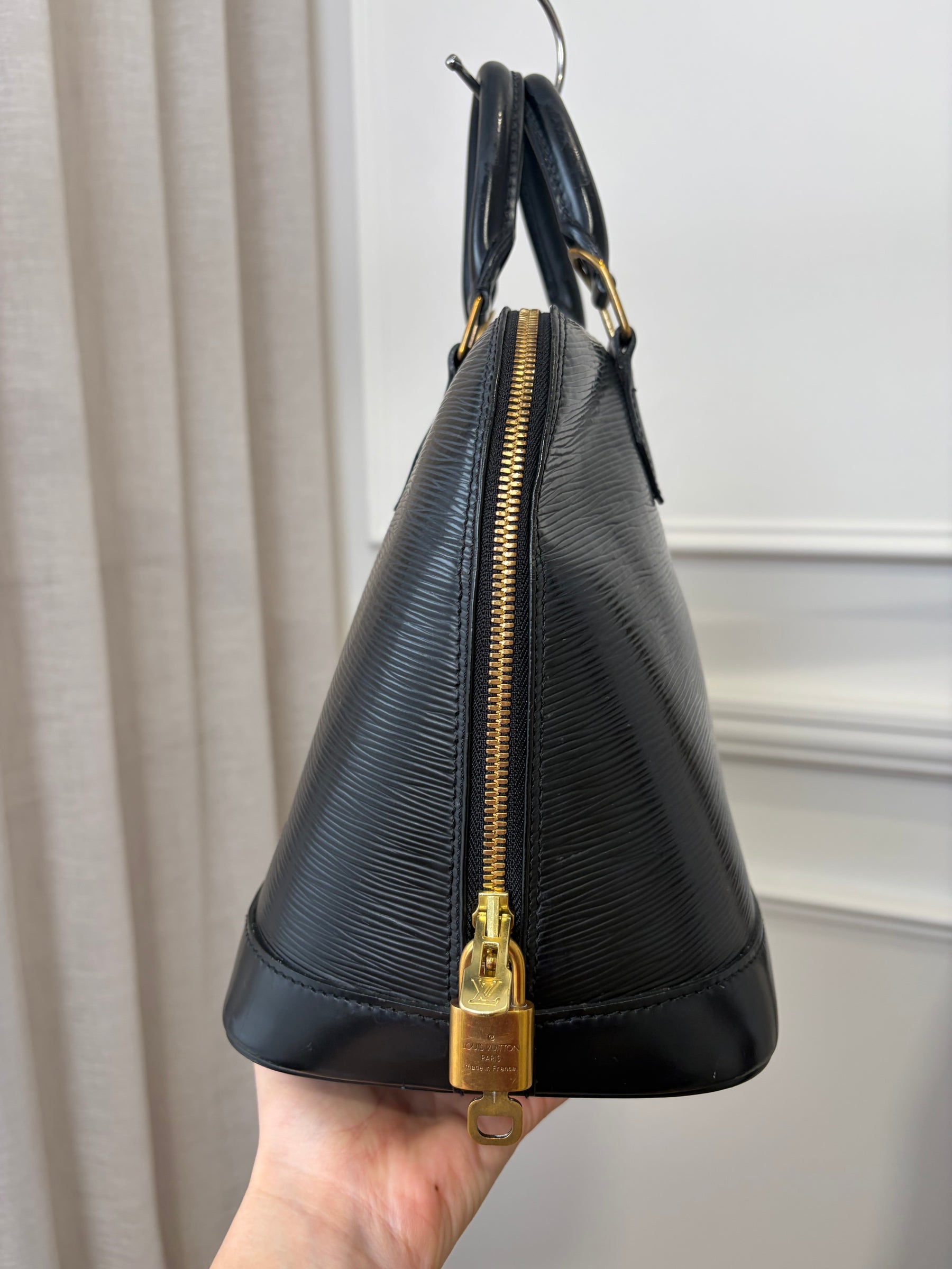 Louis Vuitton Black Epi Leather Alma PM Bag