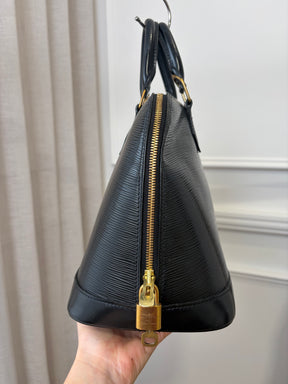 Louis Vuitton Black Epi Leather Alma PM Bag