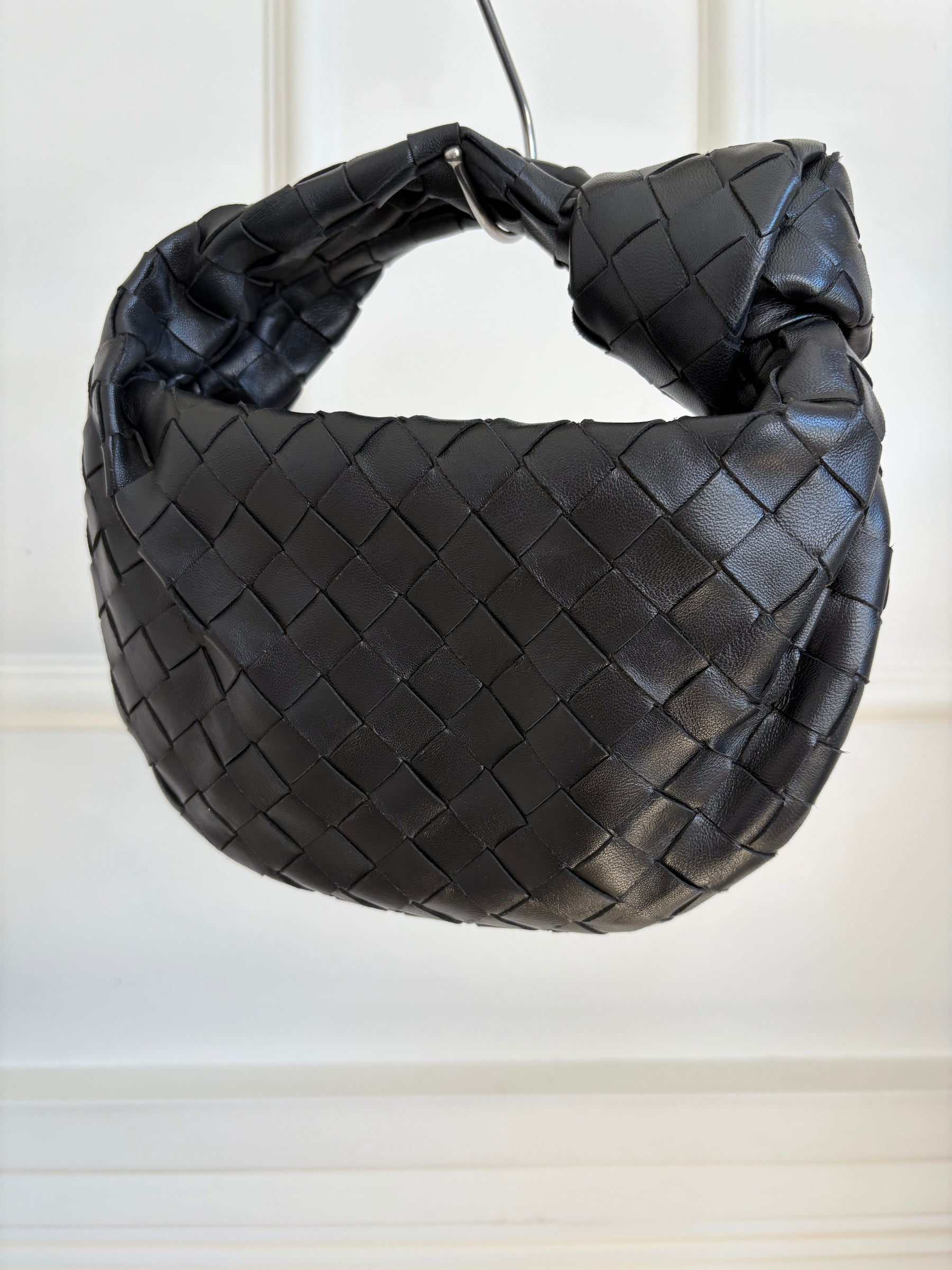 Bottega Black Intrecciato Leather Mini Jodie Bag