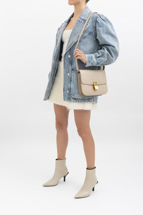 Puff Shoulder Denim Jacket