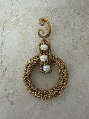 Lucy Folk Crochet Earrings Gold